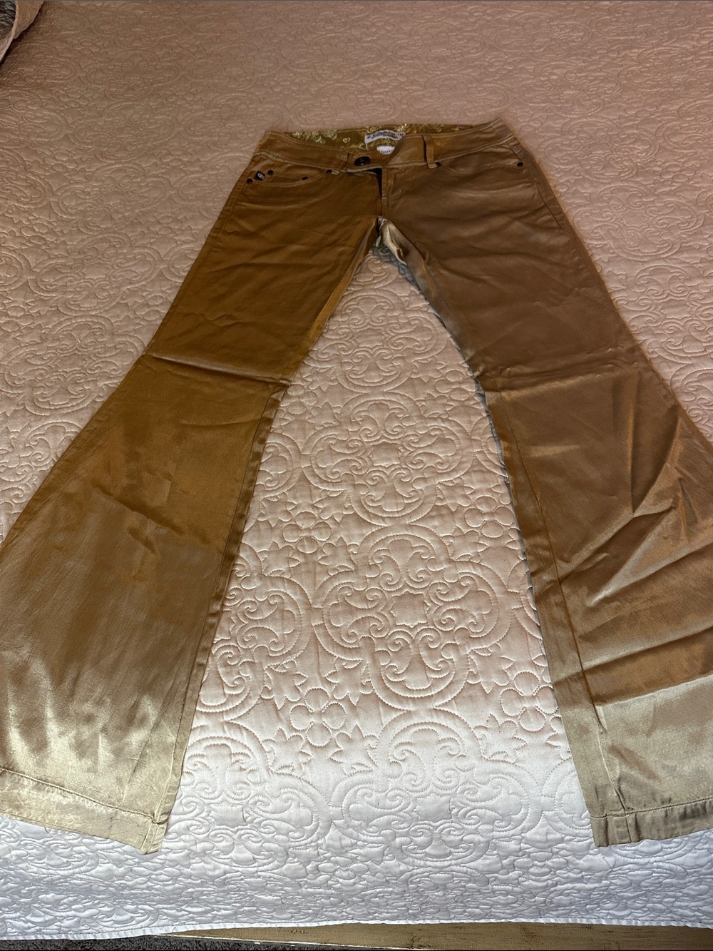 Z. Cavaricci Gold-Tan High-Waist Pants